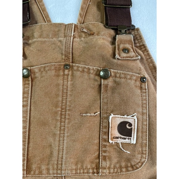 Carhartt 42 x 30 Duck Insulated Bib Overalls R27 Double Knee Union Made USA - Picture 3 of 15